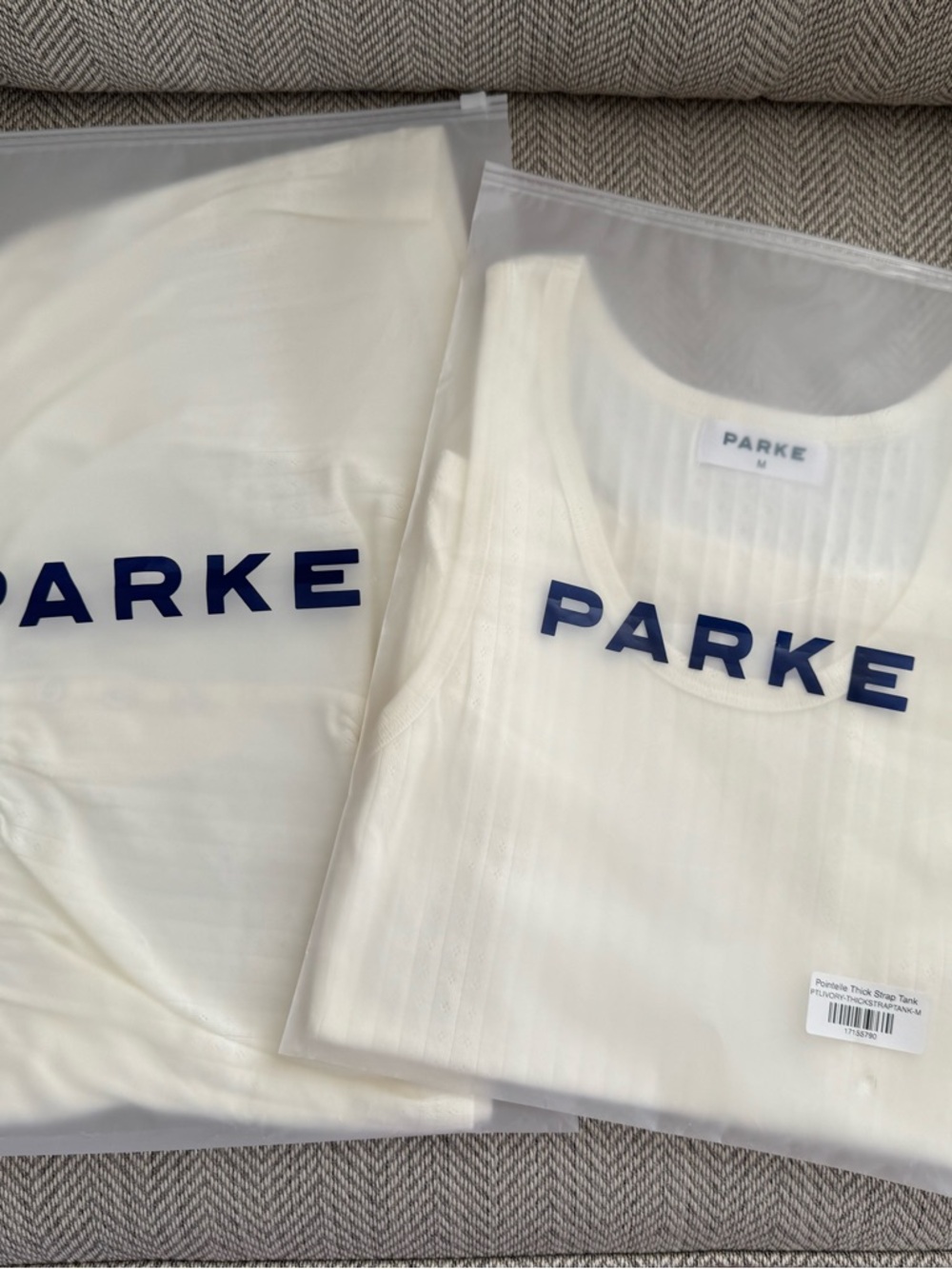 Parke Bridal Set - Pointelle Tank and Pointelle Cotton Boxer Shorts - Pearl